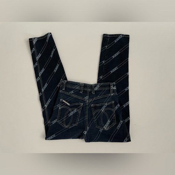 Jordache RINSE DIAGONAL LOGO PRINT VINTAGE CROP 26 straight leg fitted high rise - Picture 10 of 11